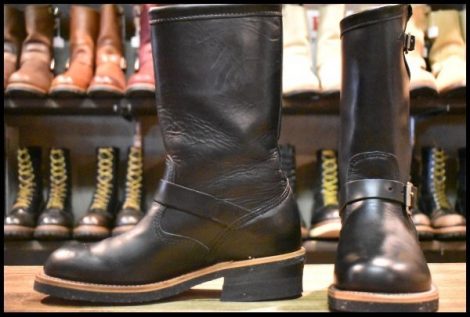 【7D 美品 黒タグ】THE REAL McCOY’S リアルマッコイズ×Chippewa チペワ エンジニア 98000 黒 スチール無し ブーツ HOPESMORE