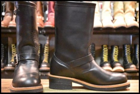 【7D 美品 黒タグ】THE REAL McCOY’S リアルマッコイズ×Chippewa チペワ エンジニア 98000 黒 スチール無し ブーツ HOPESMORE