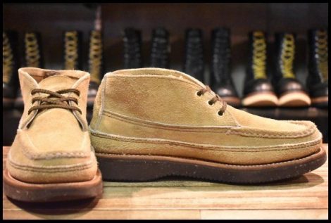 【8E 良品】RUSSELL MOCCASIN ラッセルモカシン スポーティングクレーチャッカ ダブルモカシン ララミースエード 短靴 ブーツ HOPESMORE