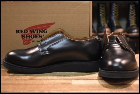 【8.5D 箱付 未使用 25年】レッドウィング 101 ポストマン シューズ 黒 ブラック シャパラル 短靴 レースアップ ブーツ redwing HOPESMORE