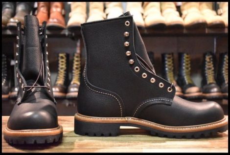 【9.5D 箱付 未使用 25年】レッドウィング 4501 ロガー 黒 ブラック オイルスリック ノンスチールトゥ ブーツ redwing 2218 HOPESMORE