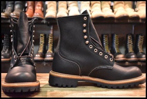 【9D 箱付 未使用 25年】レッドウィング 4501 ロガー 黒 ブラック オイルスリック ノンスチールトゥ ブーツ redwing 2218 HOPESMORE