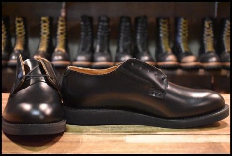 【9.5D 箱付 未使用 25年】レッドウィング 101 ポストマン シューズ 黒 ブラック シャパラル 短靴 レースアップ ブーツ redwing HOPESMORE