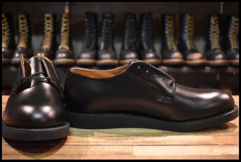 【9.5D 箱付 未使用 25年】レッドウィング 101 ポストマン シューズ 黒 ブラック シャパラル 短靴 レースアップ ブーツ redwing HOPESMORE