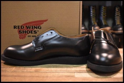 【8D 箱付 未使用 25年】レッドウィング 101 ポストマン シューズ 黒 ブラック シャパラル 短靴 レースアップ ブーツ redwing HOPESMORE