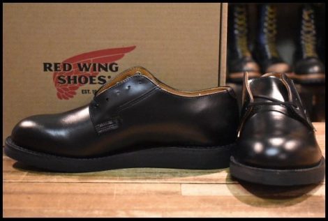 【7.5D 箱付 未使用 25年】レッドウィング 101 ポストマン シューズ 黒 ブラック シャパラル 短靴 レースアップ ブーツ redwing HOPESMORE