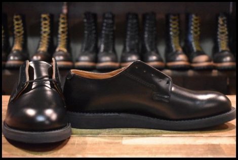 【9D 箱付 未使用 24年】レッドウィング 101 ポストマン シューズ 黒 ブラック シャパラル 短靴 レースアップ ブーツ redwing HOPESMORE