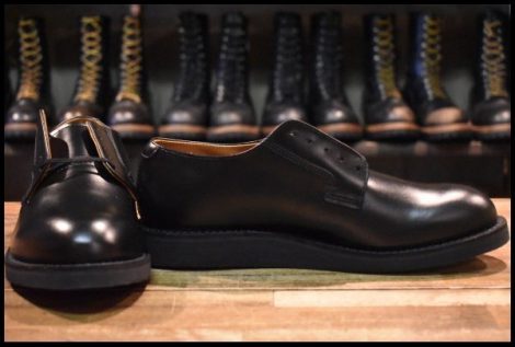 【8.5D 箱付 未使用 25年】レッドウィング 101 ポストマン シューズ 黒 ブラック シャパラル 短靴 レースアップ ブーツ redwing HOPESMORE