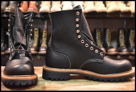 【8D 箱付 未使用 25年】レッドウィング 4501 ロガー 黒 ブラック オイルスリック ノンスチールトゥ ブーツ redwing 2218 HOPESMORE