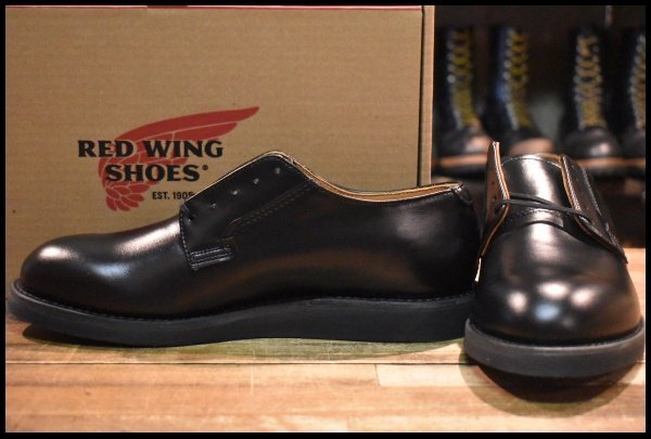 【9D 箱付 未使用 24年】レッドウィング 101 ポストマン シューズ 黒 ブラック シャパラル 短靴 レースアップ ブーツ redwing HOPESMORE