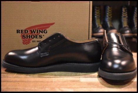 【9D 箱付 未使用 24年】レッドウィング 101 ポストマン シューズ 黒 ブラック シャパラル 短靴 レースアップ ブーツ redwing HOPESMORE
