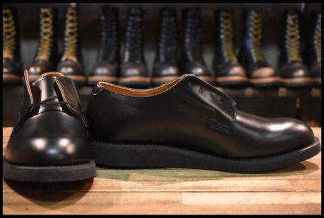 【9D 箱付 未使用 25年】レッドウィング 101 ポストマン シューズ 黒 ブラック シャパラル 短靴 レースアップ ブーツ redwing HOPESMORE