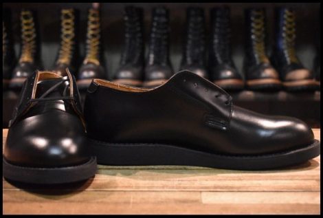 【8D 箱付 未使用 25年】レッドウィング 101 ポストマン シューズ 黒 ブラック シャパラル 短靴 レースアップ ブーツ redwing HOPESMORE