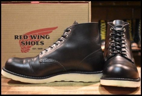 【9D 箱付 美品 25年】レッドウィング 8165 アイリッシュセッター 黒 ブラッククローム プレーントゥ 編み上げ ブーツ redwing HOPESMORE