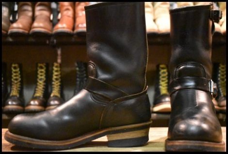 【7.5D 良品 PT91刺繍 98年】レッドウィング 2268 エンジニア 黒 ブラッククローム スチールトゥ プルオン ブーツ redwing HOPESMORE
