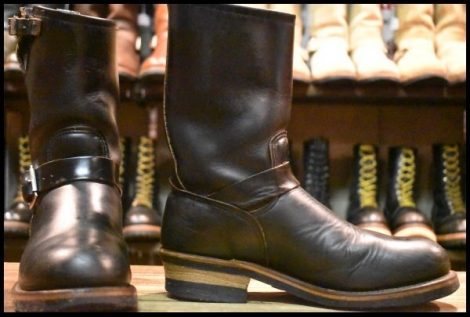 【7.5D 良品 PT91刺繍 98年】レッドウィング 2268 エンジニア 黒 ブラッククローム スチールトゥ プルオン ブーツ redwing HOPESMORE