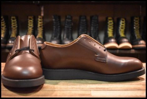 【7.5D 箱付 未使用 14年】レッドウィング 9101 ポストマン シューズ 茶 ブラウン オックスフォード 短靴 ブーツ redwing HOPESMORE