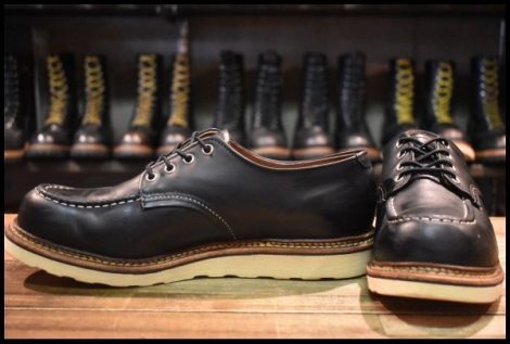 【9.5D 良品 11年】レッドウィング 8106 オックスフォード 黒 ブラッククローム モックトゥ ローカット 短靴 ブーツ redwing HOPESMORE