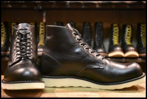 【9D 箱付 美品 25年】レッドウィング 8165 アイリッシュセッター 黒 ブラッククローム プレーントゥ 編み上げ ブーツ redwing HOPESMORE