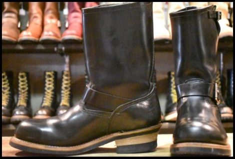 【8.5D 良品 07年】レッドウィング 2268 エンジニア 黒 ブラッククローム スチールトゥ プルオン ブーツ redwing HOPESMORE