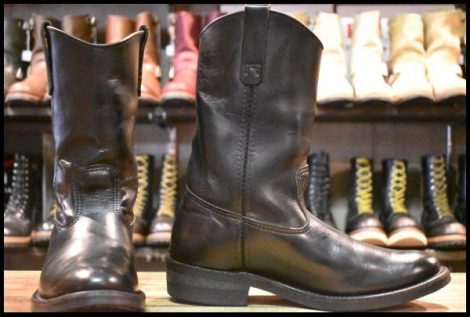 【8.5E 良品 10年】レッドウィング 8155 ペコス 黒 ブラッククローム プルオン ブーツ redwing pecos HOPESMORE