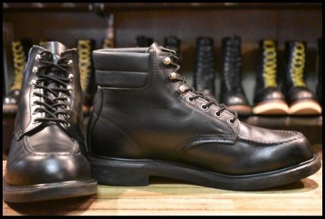 【10E 良品 18年】レッドウィング 8133 スーパーソール 黒 ブラッククローム モックトゥ 編み上げ レースアップ ブーツ redwing HOPESMORE