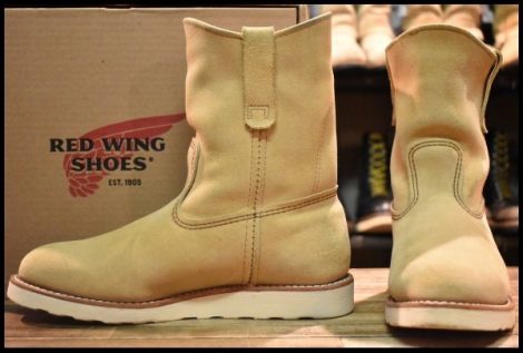 【8.5E 箱付 美品 25年】レッドウィング 8168 スエード ペコス ホーソーン アビレーン ラフアウト ベージュ ブーツ redwing HOPESMORE