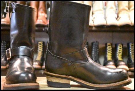 【8.5D 良品 07年】レッドウィング 2268 エンジニア 黒 ブラッククローム スチールトゥ プルオン ブーツ redwing HOPESMORE