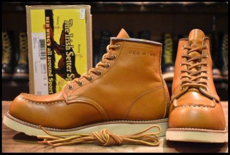 【9D 箱付 美品 17年】レッドウィング 9875 アイリッシュセッター ゴールドラセット モックトゥ レースアップ ブーツ redwing HOPESMORE