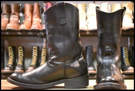 【8.5E 良品 10年】レッドウィング 8155 ペコス 黒 ブラッククローム プルオン ブーツ redwing pecos HOPESMORE