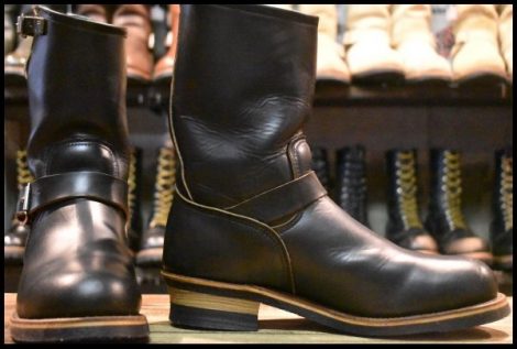 【10D 美品 PT91刺繍 98年】レッドウィング 2268 エンジニア ブラッククローム スチールトゥ プルオン ブーツ redwing HOPESMORE