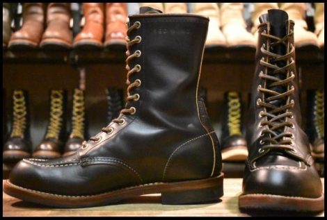 【9E 美品 110周年限定 15年】レッドウィング 2015 ハンツマン 黒 クローンダイク 茶芯 編み上げ レースアップ ブーツ redwing HOPESMORE
