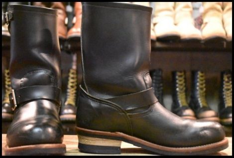 【8.5D 良品 10年】レッドウィング 2268 エンジニア 黒 ブラッククローム スチールトゥ ブーツ redwing HOPESMORE