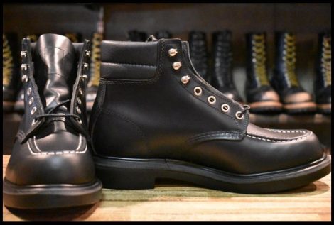 【9E 未使用 23年】レッドウィング 8133 スーパーソール 黒 ブラッククローム モックトゥ レースアップ ブーツ redwing HOPESMORE