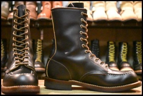 【9E 美品 110周年限定 15年】レッドウィング 2015 ハンツマン 黒 クローンダイク 茶芯 編み上げ レースアップ ブーツ redwing HOPESMORE
