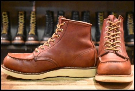 【8E 良品 半円犬タグ 95年】レッドウィング 875 アイリッシュセッター 赤茶 オロラセット モックトゥ ブーツ redwing HOPESMORE