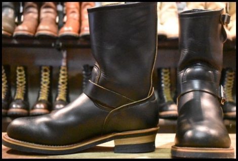 【10D 美品 PT91刺繍 98年】レッドウィング 2268 エンジニア ブラッククローム スチールトゥ プルオン ブーツ redwing HOPESMORE