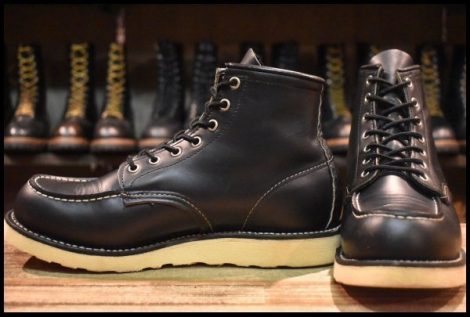 【9D 良品 羽タグ 02年】レッドウィング 8130 アイリッシュセッター 黒 ブラッククローム モックトゥ 8179 ブーツ redwing HOPESMORE