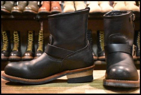 【8D 良品 12年】レッドウィング 2976 ショート エンジニア 黒 ブラッククローム スチールトゥ ブーツ redwing HOPESMORE