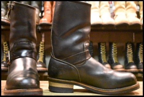 【8D 良品 PT91プリント】レッドウィング 2268 エンジニア ブラッククローム スチールトゥ プルオン ブーツ redwing HOPESMORE