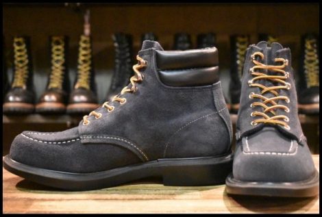 【9D 美品 BEAMS別注 12年】レッドウィング 8803 ネイビースエード スーパーソール レースアップ 編み上げ ブーツ redwing HOPESMORE