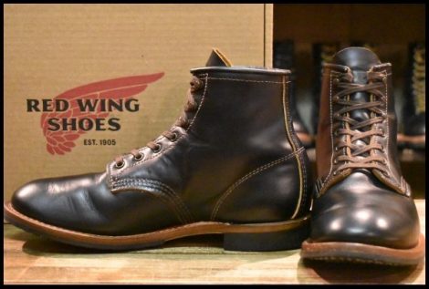 【7.5D 箱付 美品 24年】レッドウィング 9060 ベックマン ブラッククローンダイク 黒 茶芯 フラットボックス ブーツ redwing HOPESMORE