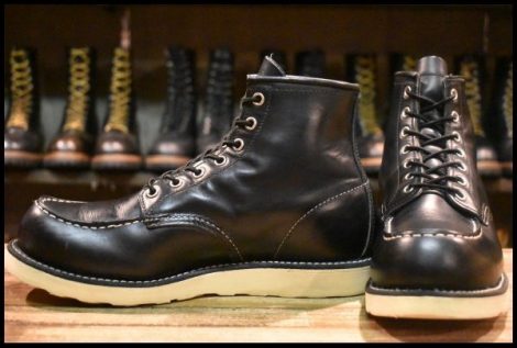 【8E 良品 15年】レッドウィング 8179 アイリッシュセッター 黒 ブラッククローム モックトゥ 編み上げ ブーツ redwing HOPESMORE