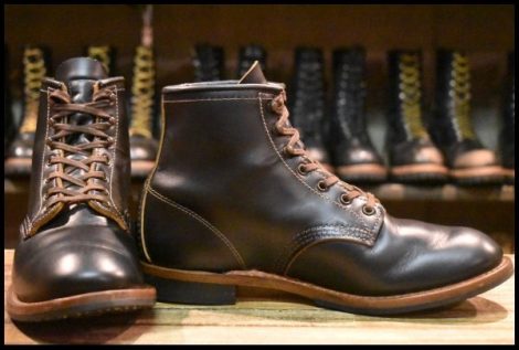 【7.5D 箱付 美品 24年】レッドウィング 9060 ベックマン ブラッククローンダイク 黒 茶芯 フラットボックス ブーツ redwing HOPESMORE