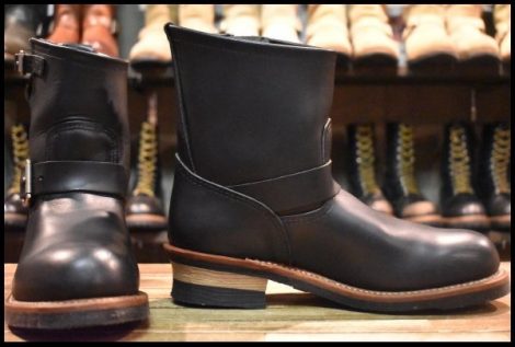 【8.5D 美品 13年】レッドウィング 2976 ショート エンジニア 黒 ブラッククローム スチールトゥ 編み上げ ブーツ redwing HOPESMORE