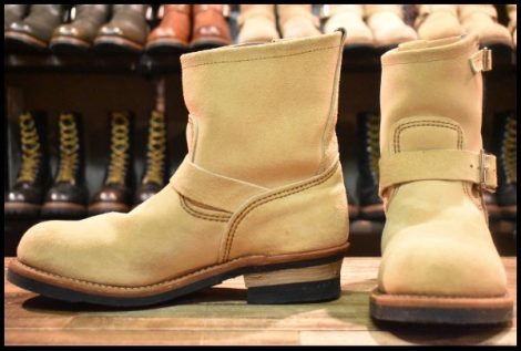 【9D 良品 13年】レッドウィング 2965 ショート スエードエンジニア ホーソーンアビレーンラフアウト プルオン ブーツ redwing HOPESMORE