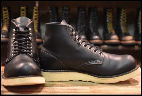 【5.5D 良品 犬タグ 98年】レッドウィング 8165 アイリッシュセッター 黒 ブラッククローム プレーントゥ ブーツ redwing HOPESMORE