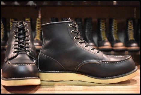 【10EE 良品 犬タグ 98年】レッドウィング 8179 アイリッシュセッター 黒 ブラッククローム モックトゥ 編み上げ ブーツ redwing HOPESMORE