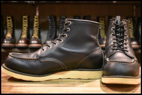 【10EE 良品 犬タグ 98年】レッドウィング 8179 アイリッシュセッター 黒 ブラッククローム モックトゥ 編み上げ ブーツ redwing HOPESMORE