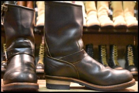 【9.5D 良品 PT91プリント 96年】レッドウィング 2268 エンジニア 黒 ブラッククローム スチールトゥ プルオン ブーツ redwing HOPESMORE